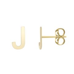 14kt Yellow Gold Polished Initial-J Post Earring ERJ11192