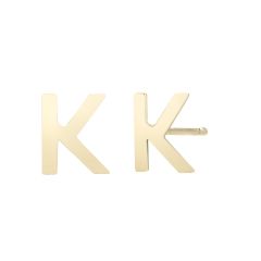 14kt Yellow Gold Polished Initial-K Post Earring ERK11192