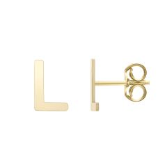 14kt Yellow Gold Polished Initial-L Post Earring ERL11192