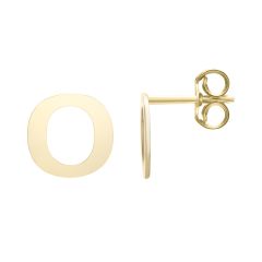 14kt Yellow Gold Polished Initial-O Post Earring ERO11192