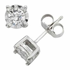 Miracle Studs 14kt White Gold Diamond Solitaire Earrings 0.75cttw EROO984-W4WMP-IN