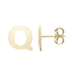 14kt Yellow Gold Polished Initial-Q Post Earring ERQ11192