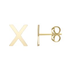 14kt Yellow Gold Polished Initial-X Post Earring ERX11192