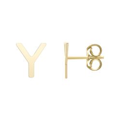 14kt Yellow Gold Polished Initial-Y Post Earring ERY11192