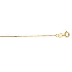 14kt 16" Yellow Gold Diamond Cut Cable Link Chain with Spring Ring Clasp FCAB20-16