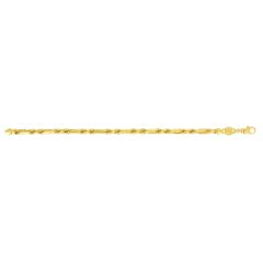 14kt Gold 26" Yellow Finish Diamond Cut Figarope Necklace with Lobster Clasp FGRP110-26