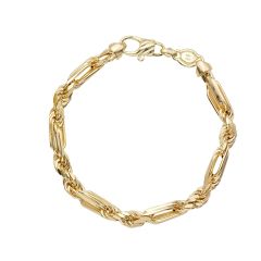 14K Yellow Gold 8.5" 6.5mm Figarope Bracelet with Lobster Clasp FGRP130-0850