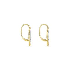 Gabriel & Co. - EG13432M45JJ - 14K Yellow/White Gold Twisted Rope Oval Diamond Drop Earrings