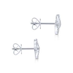Gabriel & Co. - EG13488W45JJ - 14K White Gold Open Floral Pavï¾‚ Diamond Stud Earrings