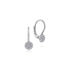 Gabriel & Co. - EG13620W45JJ - 14K White Gold Round Pavï¾‚ Diamond Drop Earrings