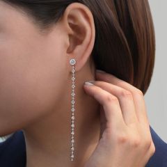Gabriel & Co. - EG14325W84JJ - 18K White Gold Diamond Drop Earrings