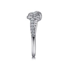 Gabriel & Co. - LR50151W45JJ - 14k White Gold Twisted Diamond Knot Eternity Ring