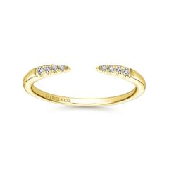Gabriel & Co. - LR51177Y45JJ - 14K Yellow Gold Open Diamond Tipped Stackable Ring