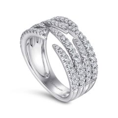 Gabriel & Co. - LR51301W45JJ - 14K White Gold Open Wide Band Pavﾂ Diamond Ring