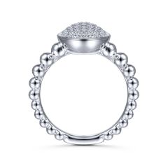 Gabriel & Co. - LR51891SVJWS - 925 Sterling Silver Oval Ring with White Sapphire Pave