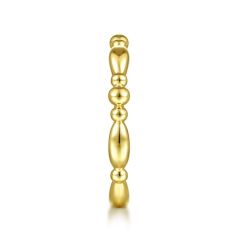 Gabriel & Co. - LR51938Y4JJJ - 14K Yellow Gold Alternating Bar and Bujukan Bead Stackable Ring