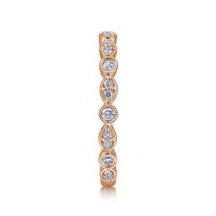 Gabriel & Co. - LR5701K45JJ - 14K Rose Gold Marquise and Round Station Diamond Ring