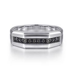 Gabriel & Co. - MR52083SVJBS - 925 Sterling Silver Ring with Black Spinel 