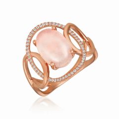 Le Vian® Ring featuring 2  3/4 cts. Pink Orchid Quartz™, 1/6 cts. Vanilla Diamonds®  set in 14K Strawberry Gold®