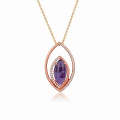 Le Vian® Necklace featuring 2 cts. Grape Amethyst™, 1/10 cts. Vanilla Diamonds®  set in 14K Strawberry Gold®
