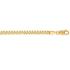 14kt 30" Yellow Gold Diamond Cut Gourmette Chain with Lobster Clasp GR080-30