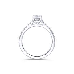 14KW Round Diamond Hidden Halo Engagement Rings DRSR26864