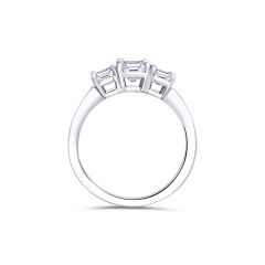 14K White Gold Asscher Cut Diamond Engagement Ring 