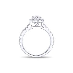 14K White Gold Round Diamond Halo Engagement Ring DRSR13549