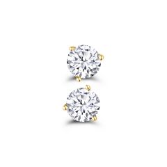 14K Yellow Gold Round Martini Diamond Earrings