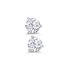 14K White Gold Round Martini Stud Diamond Earrings DESR9906