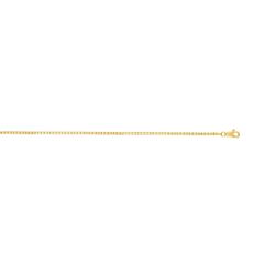 14kt Gold 18" Yellow Finish Shiny Square Hollow Classic Box Chain with Lobster Clasp HBOX090-18