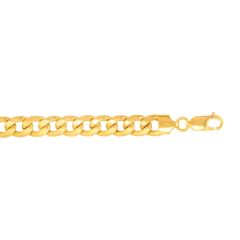 14kt 24" Yellow Gold Light Miami Cuban Link Necklace Lobster Clasp HMC210-24