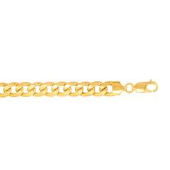 14kt 22" Yellow Gold Light Miami Cuban Link Necklace Lobster Clasp HMC210-22