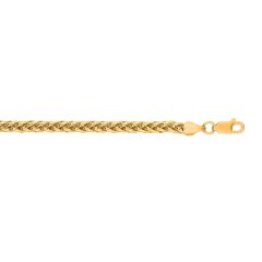 14kt 24" Yellow Gold Lite Weigth Wheat Chain with Lobster Clasp HW080-24