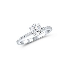 14KW Lab Grown Round Diamond Engagement Ring
