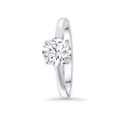 14KW Round Lab Grown Diamond Solitaire Engagement Ring 
