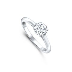 Round Lab Grown Solitaire Diamond Engagement Ring 