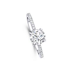 14K White Gold Lab Grown Diamond Engagement Ring 
1.12ctw center stone 
.15ctw side stones
GH Color 
VS1 Clarity 