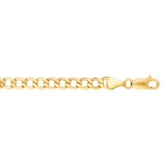 14kt 24" Yellow Gold Diamond Cut Curb Lite Chain with Lobster Clasp LCRB120-24