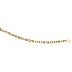 14kt 18" Yellow Gold Shiny Oval Cable Chain Link with Pear Shape Clasp LK257-18