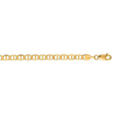 14kt 30" Yellow Gold Diamond Cut Mariner Link Chain with Lobster Clasp M100-30