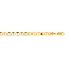 14kt 30" Yellow Gold Diamond Cut Mariner Link Chain with Lobster Clasp M120-30