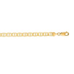 14kt 24" Yellow Gold Diamond Cut Mariner Link Chain with Lobster Clasp M150-24