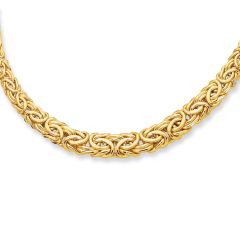 14kt 17" Yellow Gold 6.0-Graduated Byzantine Fancy Necklace with Lobster Clasp N121-17