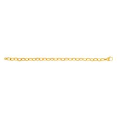 14kt Yellow Gold 18" Shiny Oval Link Necklace with Fancy Fish Clasp N2353-18
