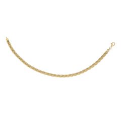 14kt 18" Yellow Gold Textured Fancy Braid ed Fox Chain Necklace with Lobster Clasp N2827-18