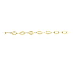 14kt 18" Yellow Gold Shiny Alternate Large+ Small Marquis Shape Link Fancy Necklace with Lobster Clasp N3188-18