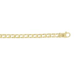 14kt 20" Yellow Gold Shiny Rail Road Style Fancy Link Necklace with Lobster Clasp N3254-20