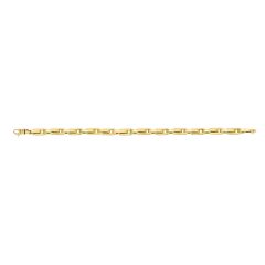 14kt 22" Yellow Gold Shiny Alternate Long Oval Link Necklace with Lobster Clasp N3450-22