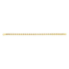 14kt 24" Yellow+White Gold Alt.Double Oval Link Square Grid Mens Bracelet with Lobster Clasp N3470-24